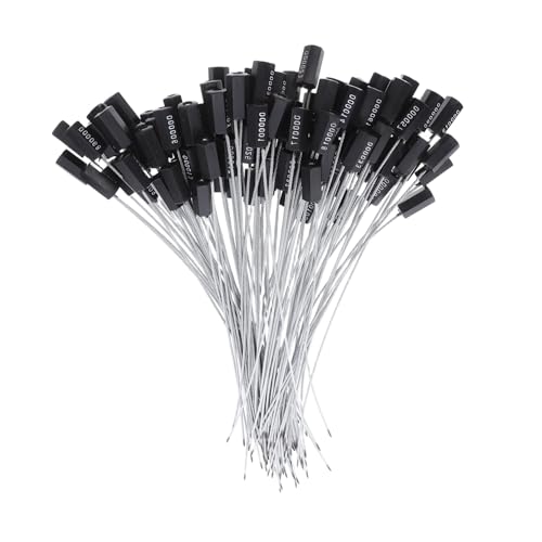 VILLFUL 100 Stück Sicherheitskabelverschluss aus Stahl Nummeriert Selbstsicherndes Anti-manipulations-tag für Wasserzähler Stromzähler Hochsicherer Container-dichtungsdraht Schwarz von VILLFUL