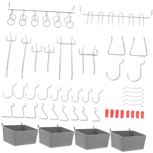 VILLFUL 114 Stück Teiliges Metall Pegboard Haken Vielseitiges Werkstattregal Zubehör für Schrauben und Werkzeugaufbewahrung Robustes Lochplatten Haken Sortiment für Garage und von VILLFUL