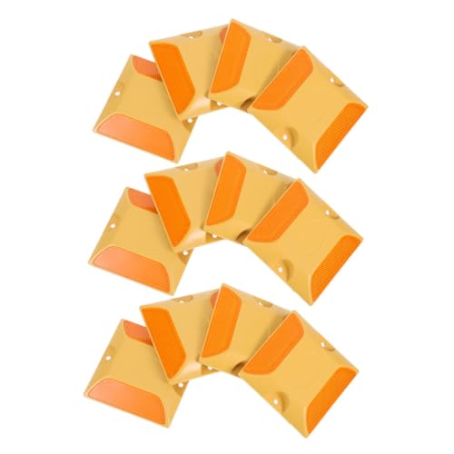 VILLFUL 12 Stück Reflektierende Straßenmarkierungen aus Abs Gelbe Pavement-studs für Einfahrten Bürgersteige Zebrastreifen Wetterfeste und Langlebige Fahrbahnreflektoren für von VILLFUL