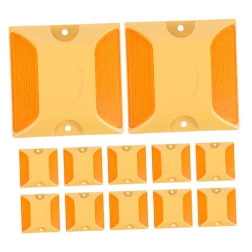 VILLFUL 12 Stück Teiliges Reflektierendes Straßenmarkierungsset aus Widerstandsfähigem Abs Wetterfeste Fahrbahnmarkierungen für Einfahrten Gehwege Bremsschwellen Stellplatz Radweggeeignet von VILLFUL
