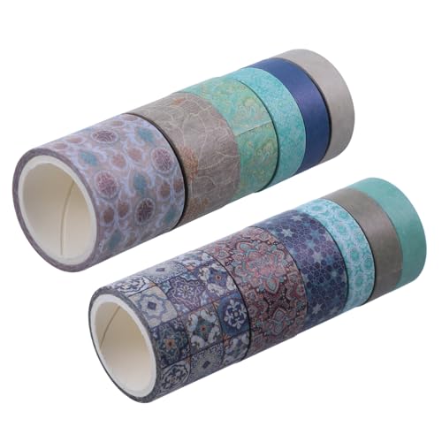 VILLFUL 12 Stück Teiliges Vintage Washi Tape Buntes Dekoratives Klebeband für Scrapbooking DIY Notizbuch Dekoration Kreative Bastelband Retro Stil von VILLFUL