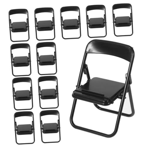 VILLFUL 15stücke Miniatur-klappstuhl Modell Für Minihäuser Mini-möbelset Mit Handyhalterung Kreativer Desktop-ständer Exquisites Design Für Esszimmer-Dekoration von VILLFUL