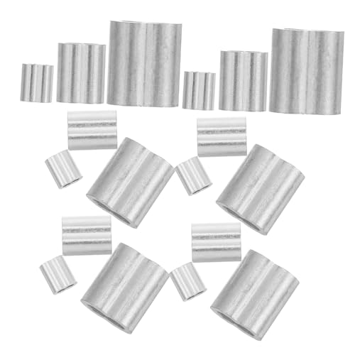 VILLFUL 150 Stück Aluminium Crimp Hülsen für Drahtseil Doppelloch Förmig Hochfeste Klemmen für Sichere Verbindungen Installieren für Verschiedene Anwendungen VILLFUL 150 Stück Aluminium Crimp Hülsen für Drahtseil Doppelloch Förmig Hochfeste Klemmen für Sichere Verbindungen Installieren für Verschiedene Anwendungen von VILLFUL