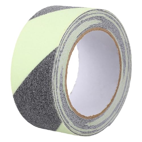 VILLFUL 1Rolle Leuchtendes Klebeband für Außenbereich Selbstleuchtendes Warnband mit Reflektierenden Streifen Rutschfeste Sicherheitsmarkierung für Treppen Einfach Anzubringen von VILLFUL