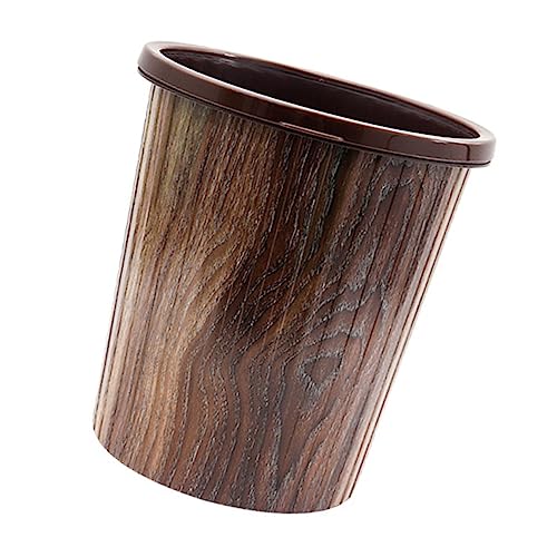 VILLFUL 1Stück Retro Mülleimer mit Simuliertem Holzdesign Großer Abfallbehälter für Küche Bad und Wohnzimmer Leicht zu Reinigen ohne Deckel von VILLFUL