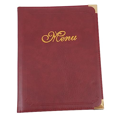VILLFUL 1Stück Menübuch aus Kunstleder Praktischer Speisekartenhalter für Restaurants Cafés und Bars Einfache Menümappe für Preisinformationen mit Goldprägung VILLFUL 1Stück Menübuch aus Kunstleder Praktischer Speisekartenhalter für Restaurants Cafés und Bars Einfache Menümappe für Preisinformationen mit Goldprägung von VILLFUL