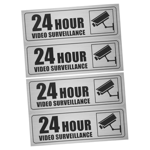 VILLFUL 2 Blätter Videoüberwachung Aufkleber Selbstklebend Sicherheitszeichen für Innen Außen Büro Restaurant Minimalistisches Design Überwachungshinweis Garten Warnschild von VILLFUL