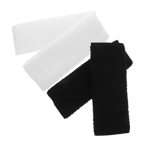 VILLFUL 2 Paar Armlehnenpolster für Rollstühle und Bürostühle Dicke Weiche Plüschauflagen Armschutz für Langes Sitzen Warmes Minimalistisches Design Weiß und Schwarz Ergonomisch für Büro von VILLFUL