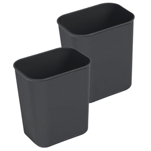 VILLFUL 2 Stück Eckiger Abfalleimer Kunststoff Müllbehälter für Haushalt Büro Hotel Wohnzimmer Praktische Mülltonne Schwarz Kompakt Platzsparend Robust von VILLFUL