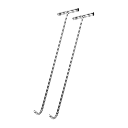 VILLFUL 2 Stück Edelstahl T förmiger Schachtdeckelhaken mit Spitzem Kopf Robuster Tür Rolltorheber Vielseitiger Schacht Abflussdeckel lifter Ergonomischer Griff für Müheloses Anheben von VILLFUL