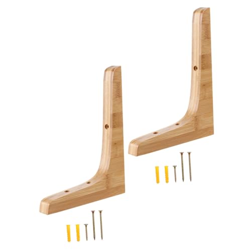 VILLFUL 2 Stück Holz Regalhalterung Dreieck Wandregal Träger aus Massivholz Stabile Wandhalterung für Küchenregal Badregal Blumenregal Einfache Montage Vielseitig Einsetzbar und Dekorativ von VILLFUL