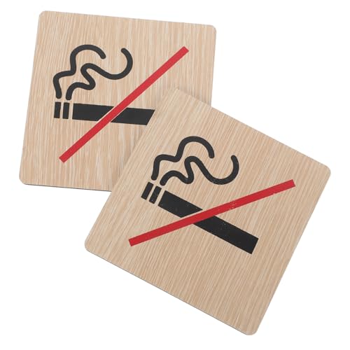 VILLFUL 2 Stück Holz Schild Rauchen Verboten Dekoratives Warnschild für Bar und Hotel Handgefertigt für und Außenbereiche Robust und Langlebig von VILLFUL