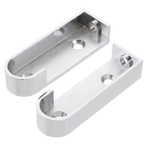 VILLFUL 2 Stück Kleiderstangen Halterung aus Gussmetall Teiliges Ovaler Stangenhalter Langlebige Wandmontage Kompatibel mit Standard Kleiderstangen Silberfarbener Möbelbeschlag für von VILLFUL