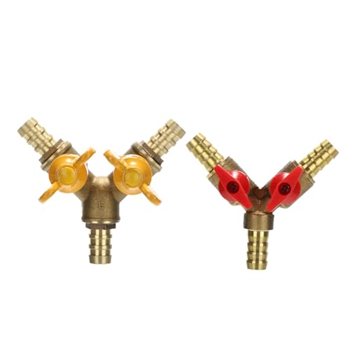 VILLFUL 2 Stück Kupfer Y förmiges Absperrventil Split Kugelhahn für Einfache Installation Geeignet für Erdgas Heizgeräte und Wasseranschlüsse von VILLFUL