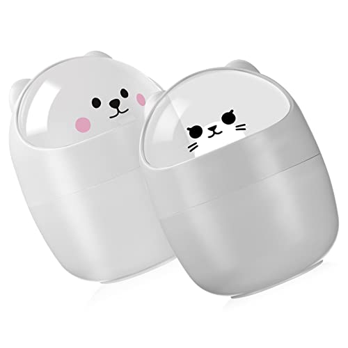 VILLFUL 2 Stück Mini Katzen Mülleimer mit Deckel Tischmülleimer Weiß für Büro und Zuhause Praktischer Abfallbehälter mit Kreativem Design und Großer Öffnung VILLFUL 2 Stück Mini Katzen Mülleimer mit Deckel Tischmülleimer Weiß für Büro und Zuhause Praktischer Abfallbehälter mit Kreativem Design und Großer Öffnung von VILLFUL