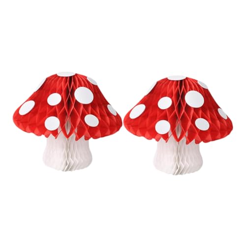 VILLFUL 2 Stück Mushroom Honeycomb Ball Waben Papier für Geburtstagsfeiern Gartenpartys und Themenfeiern für Märchen und Frühlingsfeste VILLFUL 2 Stück Mushroom Honeycomb Ball Waben Papier für Geburtstagsfeiern Gartenpartys und Themenfeiern für Märchen und Frühlingsfeste von VILLFUL