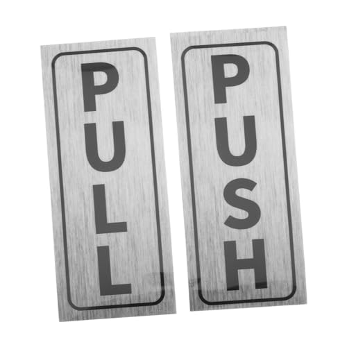 VILLFUL 2 Stück Push Pull Türschild Selbstklebend mit Klarer Anzeige Installieren Geeignet für Büro Schiebetüren Wetterfest für Innen Außenbereiche von VILLFUL