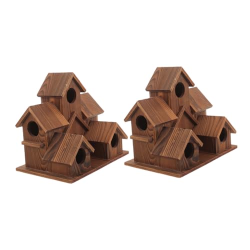 VILLFUL 2 Stück Rustikale Vogelhäuser aus Massivem Holz Wetterbeständige Nistkasten Vogelhäuser für Garten Terrasse Outdoor Hängender Futterplatz und Dekorativer Landhausstil VILLFUL 2 Stück Rustikale Vogelhäuser aus Massivem Holz Wetterbeständige Nistkasten Vogelhäuser für Garten Terrasse Outdoor Hängender Futterplatz und Dekorativer Landhausstil von VILLFUL