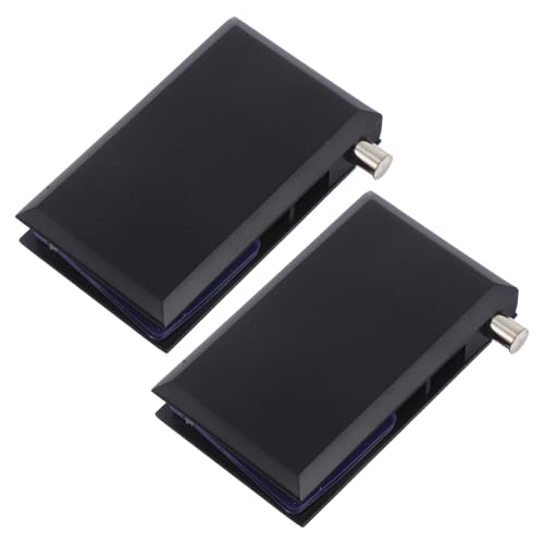 VILLFUL 2 Stück Schwarze Mattschwarze Türscharniere für Rahmenlose Designs Bohrung Geeignet für Glastüren mit Dicke Stabil und Ästhetisch für Schränke und Vitrinen von VILLFUL