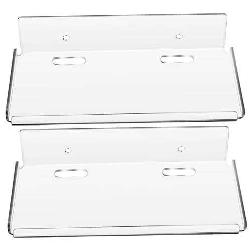 VILLFUL 2 Stück Teiliges Acryl Wandregal ohne Bohren Schwebende Klare Aufbewahrungsablage Installieren Multifunktional für Bad Schlafzimmer Wohnzimmer Platzsparend Modernes Design von VILLFUL