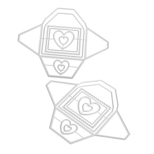 VILLFUL 2 Stück Teiliges Herzbrief-metall-stanzschablonen- Hintergrundrahmen für DIY Kartenherstellung Scrapbooking Umschläge und Alben Langlebiger Kohlenstoffstahl Vielseitig für von VILLFUL
