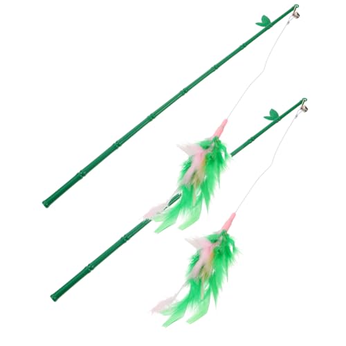 VILLFUL 2 Stück Teiliges Katzenspielzeug mit Langlebigem Grünen Bambusstab und Federn Interaktiver Katzenangel Teaser für Drinnen Fördert Bewegung und Unterhaltung bei Wohnungskatzen VILLFUL 2 Stück Teiliges Katzenspielzeug mit Langlebigem Grünen Bambusstab und Federn Interaktiver Katzenangel Teaser für Drinnen Fördert Bewegung und Unterhaltung bei Wohnungskatzen von VILLFUL