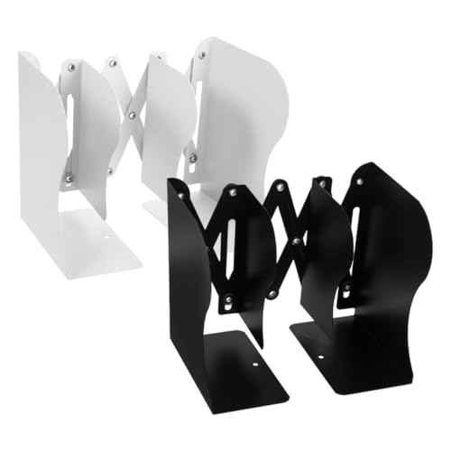 VILLFUL 2 Stück Verstellbare Metall Buchstützen Ausziehbares Rutschfestes Bücherregal für Schreibtisch Vielseitiger Desktop Organizer Platzsparender Buchhalter für Büro Wohnheim und von VILLFUL