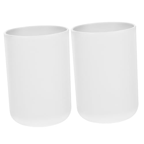 VILLFUL 2 Stück Zahnbürstenbecher aus Lebensmittelechtem PP Stabiler Mehrweg trinkbecher für Bad und Mundspülung Leicht und Bruchsicher Praktischer Zahnbürstenhalter für Haushalt von VILLFUL