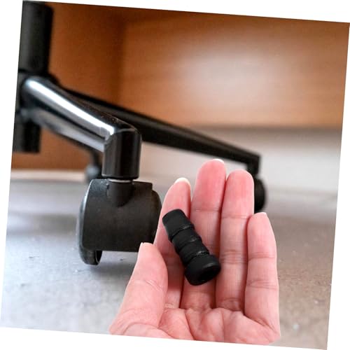 VILLFUL 20 Stück Teiliges Möbelrollen einsatzset aus Robustem Kunststoff Lochdurchmesser Passend für Stuhl Hocker lenkrollen Schwarze Schutzkappen für Bürostuhl Schreibtischstuhlbeine von VILLFUL