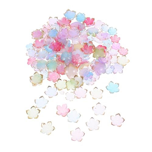 VILLFUL 200 Stück Acryl Blüten Perlenkappen Leichte Schmuck Endkappen für DIY Halsketten Armbänder Ohrringe Vielseitige Blumige Spacer Charms für Handgemachten Schmuck von VILLFUL