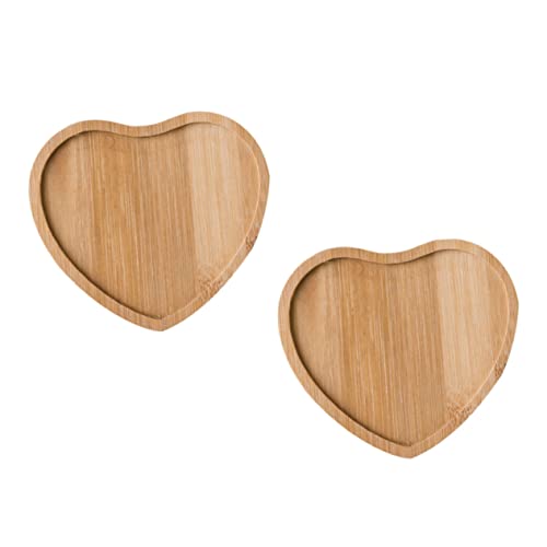 VILLFUL 2st Bambusmatte Japanischer Speiseteller Vintage Untersetzer Servierplatten Aus Holz Herz-untersetzer Aus Holz Tassenmatte Aus Holz Kuchendekorationen Massivholz Kind Snack Hölzern von VILLFUL