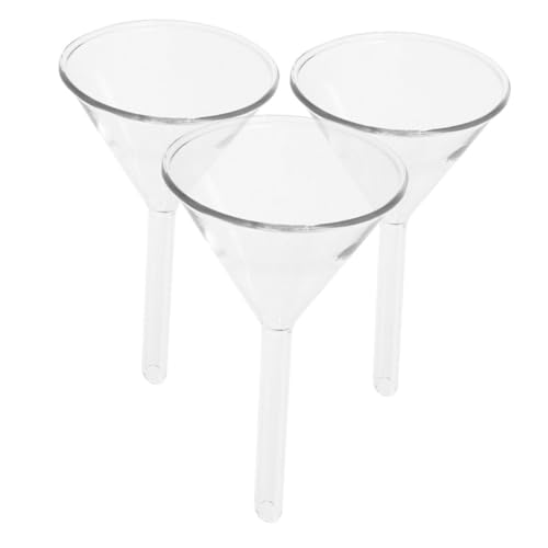 VILLFUL 3Stücke Labor Glastrichter Weithals Wissenschaftlicher Einfülltrichter Klarsicht Glas Funnel für Laborbedarf und Chemische Anwendungen von VILLFUL