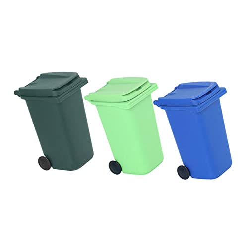 VILLFUL 3 Stück Mini Desktop Mülleimer mit Deckel Multifunktionaler Tischabfalleimer aus Robustem Stilvoller Abfallbehälter und Stifthalter für Büro und Zuhause Zufällige Zufällige Farbe von VILLFUL