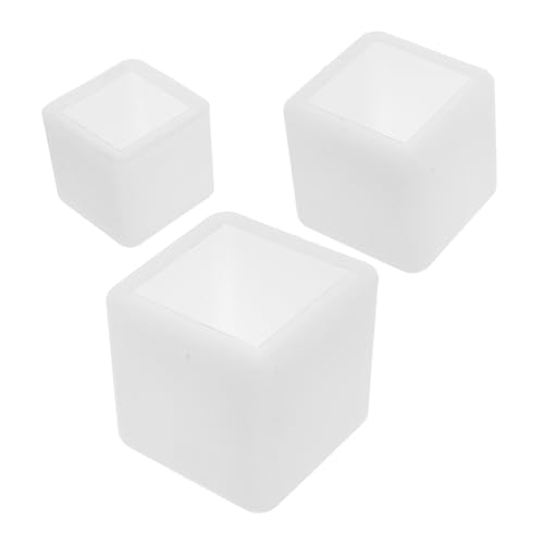 VILLFUL 3 Stück Silikon Würfel Gießform für Epoxidharz Tiefe Transparente Quadratische Formen Resin Casting Moulds für DIY Kunst Kerzen Seifen Blumen und Kreative Bastelprojekte von VILLFUL