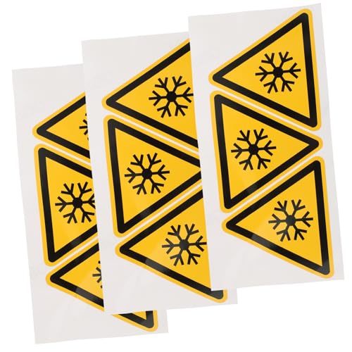 VILLFUL 3 Stück Teiliges Niedrige Temperatur Selbstklebende Witterungsbeständige Warnzeichen für Maschinen und Oberflächen Starke Haftung Einfach Anzubringen für Innen Außenbereiche von VILLFUL