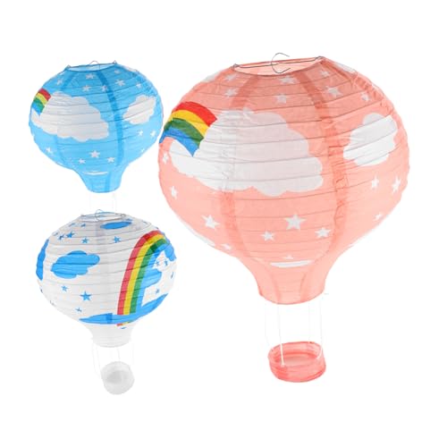 VILLFUL 3 Stück Teiliges Papierlaternen Heißluftballon Lampions für Geburtstagsfeiern Hochzeiten und Dekorationen Wiederverwendbare Hängedekorationen Regenbogenfarben VILLFUL 3 Stück Teiliges Papierlaternen Heißluftballon Lampions für Geburtstagsfeiern Hochzeiten und Dekorationen Wiederverwendbare Hängedekorationen Regenbogenfarben von VILLFUL