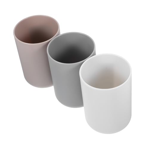 VILLFUL 3 Stück Teiliges Unzerbrechliche Zahnputzbecher aus Lebensmittelechtem Vielseitig als Mundspülbecher Zahnbürstenhalter und Waschtischbecher Schlichtes Design in Weiß und Braun für VILLFUL 3 Stück Teiliges Unzerbrechliche Zahnputzbecher aus Lebensmittelechtem Vielseitig als Mundspülbecher Zahnbürstenhalter und Waschtischbecher Schlichtes Design in Weiß und Braun für von VILLFUL