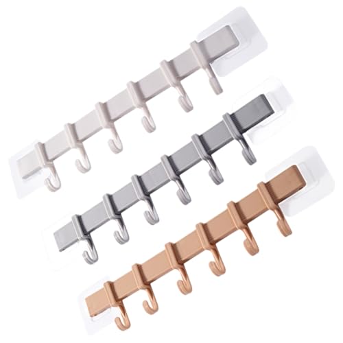 VILLFUL 3 Stück Teiliges Wandhaken Langlebigem PP Drehbare Garderobenhaken mit Glatter Oberfläche Vielseitig für Badezimmer Küche Schlafzimmer Moderne Minimalistische Aufbewahrung von VILLFUL