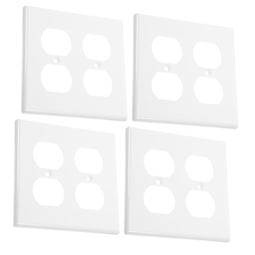 VILLFUL 4 STÜCKE Teiliges Weiße Unzerbrechliche Steckdosen wandplatten aus Robustem Material American style Design Kompatibel für Küche Bad und Wohnräume Moderne Elegante Abdeckungen von VILLFUL