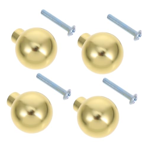 VILLFUL 4 Stück Goldene Schubladenknöpfe Runde Kugelgriffe für Möbel Design für Küchenschränke Einfache Installation Hochwertige Möbelbeschläge von VILLFUL