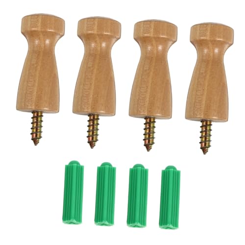 VILLFUL 4 Stück Holz Wandhaken Wandmontage Kreative Garderobenhaken für Jacken Rucksäcke Schlafzimmer Büro Bad Kleiderhaken Robust und Stilvoll für Haushalt und Schule von VILLFUL