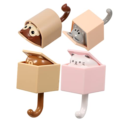 VILLFUL 4 Stück Niedliche Wandhaken aus Cartoon Design Dekorative Wandhaken für Handtücher Mäntel Schlüssel und und Einfach zu Montieren für Schlafzimmer Badezimmer und Flur VILLFUL 4 Stück Niedliche Wandhaken aus Cartoon Design Dekorative Wandhaken für Handtücher Mäntel Schlüssel und und Einfach zu Montieren für Schlafzimmer Badezimmer und Flur von VILLFUL