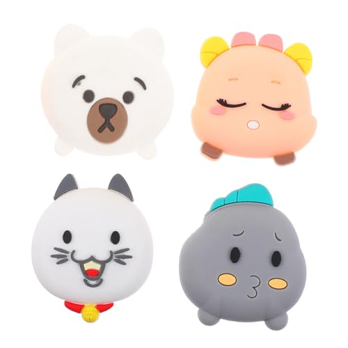 VILLFUL 4 Stück Selbstklebende Cartoon Silikon Türstopper Wandpuffer Schalldämpfende Stoßfeste Schutzpads für Möbel Türen Küchen Badmöbel Bunte Weiche Türanschlagschutzpads von VILLFUL