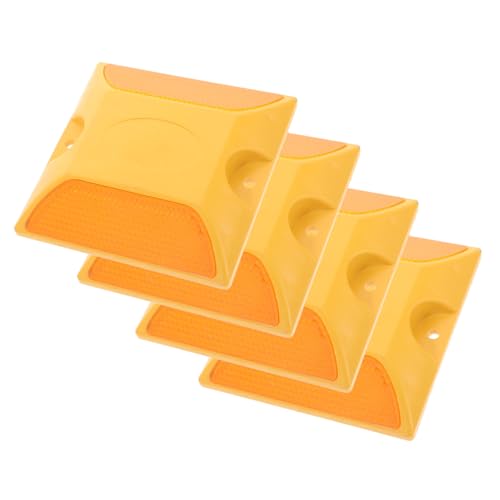 VILLFUL 4 Stück Teiliges Doppelseitiger Reflektierender Straßenstollen aus Einfache Montage ohne Werkzeug Langlebig und Witterungsbeständig zur Markierung von Einfahrten Parkplätzen und von VILLFUL