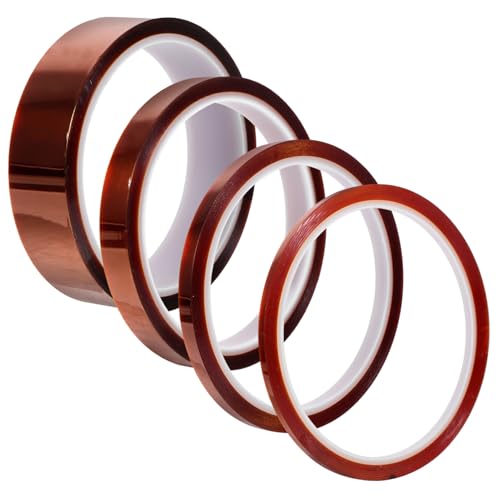 VILLFUL 4 Stück Teiliges Hitzebeständiges Klebeband mit Silikonbeschichtetem Temperaturbeständigem Isolierband für Maskierung Löten Elektronik und Hochtemperaturanwendungen von VILLFUL