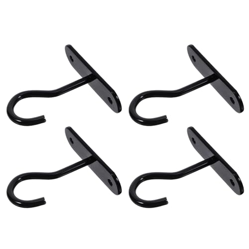 VILLFUL 4 Stück Teiliges Metall deckenhaken für Pflanzen und Windspiele Vielseitige Wand Deckenhalterung Schwarz Inklusive Schrauben für Blumentöpfe Laternen Vogelhäuschen Einfache von VILLFUL