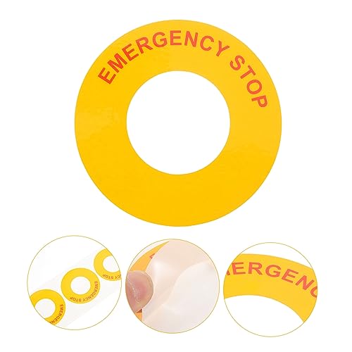 VILLFUL 4 Stück Teiliges Not aus aufkleber Starke Klebekraft Industrie notstopp schild Einfache Anbringung Maschinen Geeignet für Werkstätten Büros Baustellen Sicherheitskennzeichnung von VILLFUL