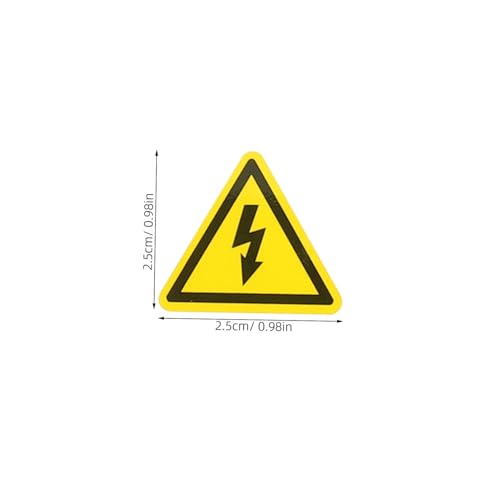 VILLFUL 400 Stück Anti-Elektroschockmarke elektrische Aufkleber -Warnschild Selbstklebendes Warnschild Gefahrenrisikozeichen Warnscheiben Gefahrenaufkleber Warnschilder Papier Gelb von VILLFUL