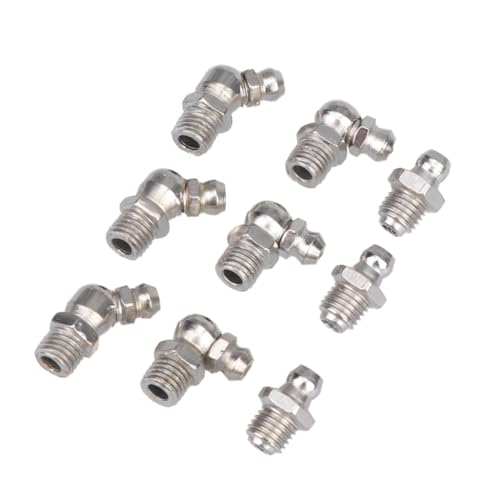 VILLFUL 45 Stück Teiliges Schmiernippel sortiment Gerade und Abgewinkelt Kegelnippel für Fettpresse Mechanische Ausrüstung Schmierfett zufuhr Zubehör von VILLFUL