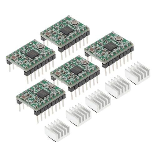 VILLFUL 5 Stück 3d -druckmotorfahrer Treibermodul Motormodul Kraftfahrer Schrittmotor-antriebsmodul Drucker Treibermotor Schrittmotortreiber Kühlkörper Fährt Gebäude Hitze Grün von VILLFUL